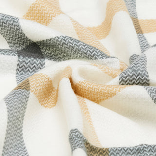Ivory White Checkered Wool Wrap
