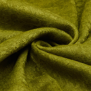Olive Green Solid Plain Jacquard Weave Fine Wool Wrap