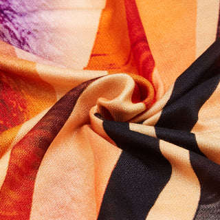 Cream & Orange Lightweight Ultra-Soft Digital Print Modal Silk Wrap