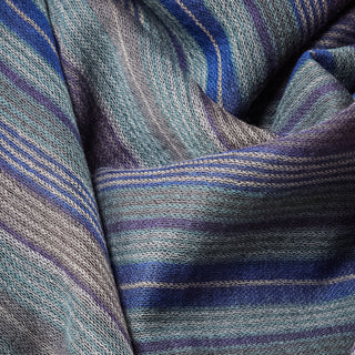 Steel Grey Multicolor Stripes Pure Wool Wrap