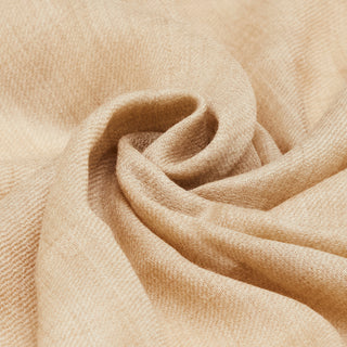 Beige Plain Solid Pure Wool Wrap