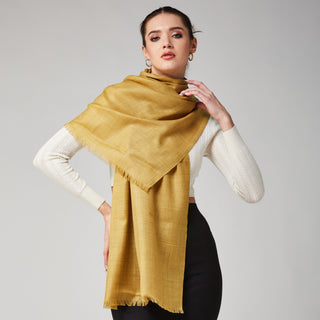 Mustard Yellow Plain Solid Pure Wool Wrap