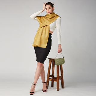 Mustard Yellow Plain Solid Pure Wool Wrap