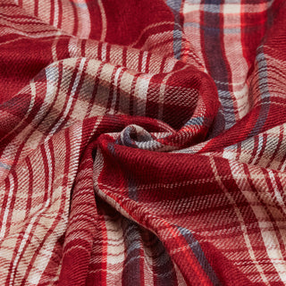 Maroon Red Plaid Checks Pure Wool Wrap