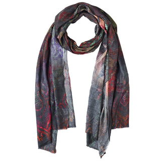 Pure Wool Multicolor Floral Print Lightweight Ultra-Soft Wrap